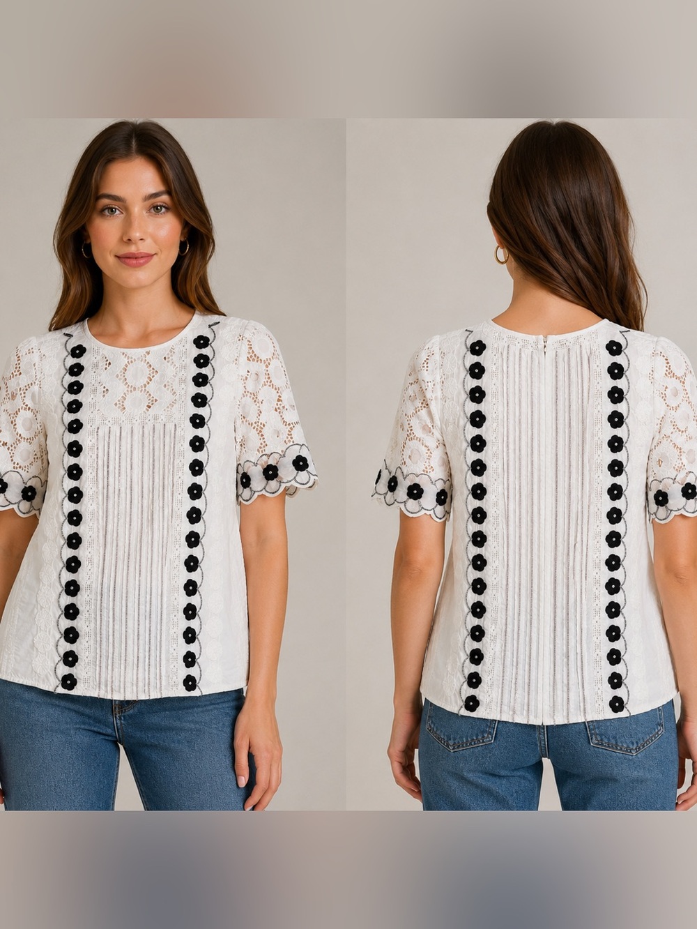 Anthropologie Floreat Women’s Size 2 Gorgeous Lace Beaded Embroidered Blouse